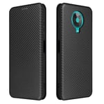 GOGME Case for Nokia G10 | G20 Flip Wallet Cover with [Card Slots], Anti-Scratch Carbon Fiber PC + Shockproof TPU Inner Protective + Ring Stand Holder. Black