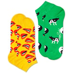 Happy Socks Women's 2 Pack Low Socks - Lips & Yin Yang Cow (UK 4-7 | EU 36-40)