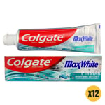 12 X 100ML Colgate Max White Crystal Mint Toothpaste  With Whitening Crystals