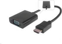 Hdmi Till Vga-Omvandlare Med Ljud 3,5 Mm Jack - Svart