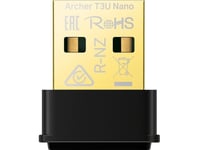 Tp-Link Archer T3u Nano, Trådlös, Usb, Wlan, Wi-Fi 5 (802.11Ac), 1267 Mbit/S, Svart