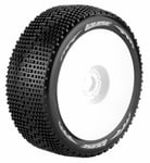 LOUISE RC WORLD LT370VW Däck & Fälg B-GROOVE 1/8 Buggy Super Soft Vit (2)