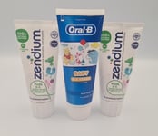 1 Oral-B Baby Toothpaste Plus 2x Zendium Toothpaste. Multipack For Kids