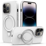 Silikonskal Kickstand MagSafe iPhone 14 Pro Max vit