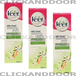 3 X Veet Silky Fresh Hair Removal Cream For Dry skin Body & Legs 100ml