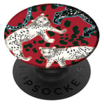 RICHMOND & FINCH PopSocket PopGrip, Universal Expanding Mobile Phone Stand and Grip for Phones and Tablets, Includes Swappable Top, Samba Red Leopard