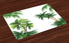 Tropic Place Mats Set of 4 Coconut Palm Tree Plants