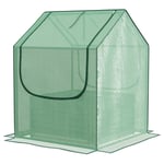 Rootz Mini Greenhouse - Litet växthus - Kallram - Galvaniserad växtlåda - Rulldörrar - Grön - 70 x 70 x 90cm