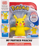Pokémon Bandai Figurine My Partner Pikachu - Figurine électronique Interactive avec capteurs tactiles Qui Parle, Bouge et s'illumine - WT97759