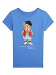 Ralph Lauren Girls Bear Short Sleeve T-shirt - New England Blue, Blue, Size Age: 16 Years=Xl, Women