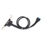 (black)Double USB Baffle Cable 2port USB3.0 Rear Bezel Extension