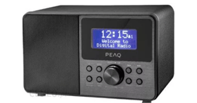 PEAQ Black Compact Radio PDR160BT-B with Built-in DAB+ and FM Tuner, Bluetooth