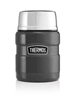 Thermos 470ml Stainless Steel Gun Metal Hot Cold Travel Food Flask with Spoon