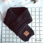 Kids Scarf Knitted Wool Neck Warmer Black