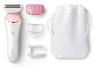 Philips SatinShave Advanced Wet and Dry Electric Lady Shaver, Cordless Waterproof Electric Razor with Bikini Attachment and Efficiency Caps, BRL140/00