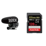RØDE VideoMic Pro+ Premium On-camera Shotgun Microphone with High-pass Filter & SanDisk Extreme PRO 128GB SDXC Memory Card up to 300MB/s, UHS-II, Class 10, V90, U3