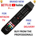 Genuine HITACHI RC43141 TV Remote Control Netflix,Youtube,Fplay Buttons Smart TV