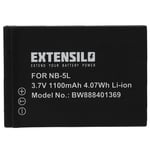 EXTENSILO Batterie compatible avec Canon Digital Ixus 850 is, 860is, 100 IS, 800 is, 870 is appareil photo, reflex numérique (1100mAh, 3,7V, Li-ion)