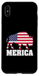 Coque pour iPhone XS Max Drapeau américain du parc national des États-Unis Bison & Buffalo