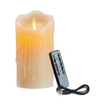 LED Candles, Flickering Flameless Candles,Rechargeable Candle, Real Wax Can R6C7