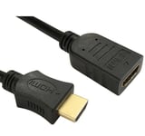 1m HDMI EXTENSION Cable Male to Female 3D UHD TV High Speed BLACK Lead NEW