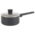 Salter BW12878EU7 Ceramic 18 cm Saucepan - Recycled Aluminium Body, Healthy PFOA & PFAS-Free Non-Stick Coating, Induction Suitable, Easy Clean, Soft Touch Stay Cool Handle, Cooking Pot with Glass Lid