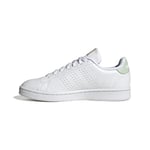 ADIDAS Femme Advantage Sneaker, FTWR White/FTWR White/Linen Green, 36 2/3 EU