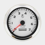 Veethree Varv- & timräknare för utombordare / bensinmotor Argent, imfri, Ø86 mm, 12 V, generator tändspole, silver/svart/vit, 0 - 7000 rpm