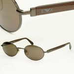 Emporio Armani 1997 Vintage Sunglasses Mens Womens Oval Brown Metal 083-S 1076