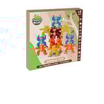 PLANÈTE BOIS - Jeu D'Équilibre Jungle Top - FSC - 053328-1 à 4 Joueurs - Multicolore - Bois - Jeu pour Enfant - Jeu de Société - Jeu d'Adresse - Montessori - 28 cm x 26 cm - À Partir de 3 Ans