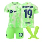 24-25 Barcelona Bortaliga No.19 LAMINE YAMAL Fotbollströjor Barn Vuxen Fotbollsutrustning S