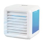 Beldray EH3139V2 Ice Cube Plus+ Portable Table Top Personal Space Air Cooler, Upto 8 Hours Of Cool Air, Antimicrobial Filter, 5W, LED Mood Lights, 3 Speed Settings, 2 x 300 ml Freezable Water Tanks