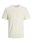 JACK & JONES Men's Jprcc Soft Linen Tee Ss Crew Solid Sn T-Shirt, Tofu, M