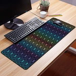 Gaming Mouse Pad with,Dog Lover,Paw Print Pattern with Diamond Shaped Rhombus Shapes Design Geometric Arrangement,,Non-Slip Rubber Base, Durable Stitched Edges, Smooth Surface for Laser and Optical Mouse60x35cm