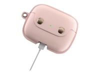 Woodcessories Aircase - Fodral För Trådlösa Hörlurar - Metall, Narvat Läder - Rose Nude - För Apple Airpods Pro