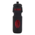 GIL S.R.L. AC Milan – Gourde de sport de 700 ml noire – Classic Crest – Plastique couvrant – BPA libre et anti-goutte. Pour tous les fans Rossoneri- Produit officiel Ac Milan