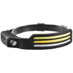 230° Brightbeam Huvudlampa Uppladdningsbar, LED Uppladdningsbar Huvudlampa, LED-remsa Huvudlampa Ficklampa med Rörelsesensor, 10 Lägen Vattentät LED-huvudlampa