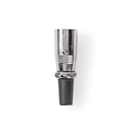 XLR-kontakt | Rak | Hane | Nickelplaterad | Lödning | Kabel input diameter: 7.0 mm | Metall | Silver | 25 st. | Kuvert