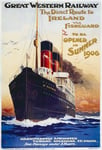 R62 Vintage 1906 Ireland GWR Great Western Railway Cruise Travel Poster Re-Print - A3 (432 x 305mm) 16.5" x 11.7"