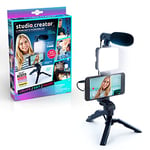 Studio Creator Podcast and Vlogging Kit, Phone Holder, LED Light, Microphone + Tripod, Create Content On The Go, Age 6+, White