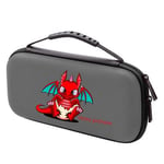 Etui pochette gris + verre Taperso pour Nintendo Switch Lite avec motif dragon facon kawaii couleur rouge personnalisable