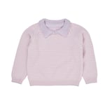 Copenhagen Colors Merinoull Randig Blus Lavender/Soft Pink Rand | Lila | 86 cm