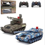 Mini RC Tank with USB Remote Control Panzer Tank with Sound, Rotating Turret and Recoil Action When Cannon Artillery Shoots Develop Intelligence Toy Gift 2PCS Yellow Green Blue