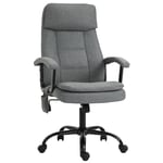 2-Point Massage Office Chair Linen-Look Fabric Adjustable Height