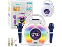 Karaoke Set Två Mikrofoner Bluetooth Högtalare Mp3 Inspelning Led Lean Leksaker