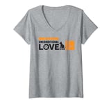 Womens Dog Cat Lover I Smell Unconditional Love And The Litter Box V-Neck T-Shirt