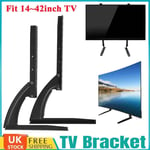 Universal Adjustable Tabletop TV Stand Legs Bracket Mount Base For 14~42" Screen