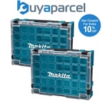 Makita Clear Lid MAKPAC Tool Case Stacking Organiser Tool Box + Inserts X 2