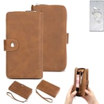 2in1 protection case for OnePlus OnePlus 12 wallet brown cover pouch