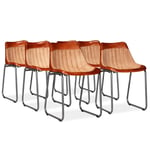 vidaXL spisebordsstole 6 stk. ægte læder og kanvas brun og beige